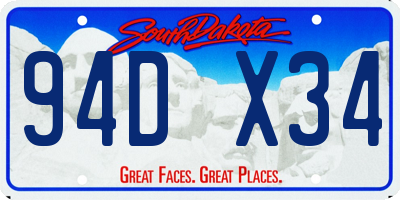 SD license plate 94DX34