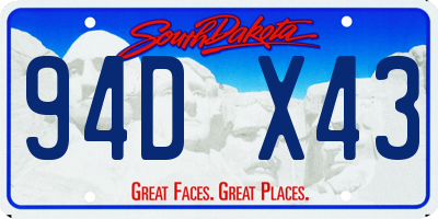 SD license plate 94DX43