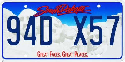 SD license plate 94DX57