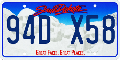 SD license plate 94DX58
