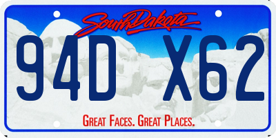 SD license plate 94DX62