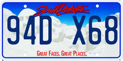 SD license plate 94DX68