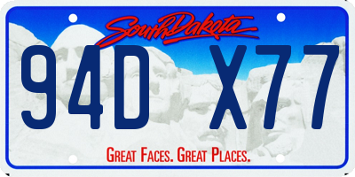 SD license plate 94DX77
