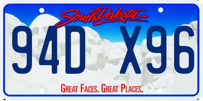 SD license plate 94DX96