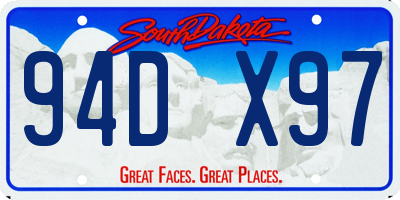 SD license plate 94DX97