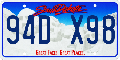 SD license plate 94DX98