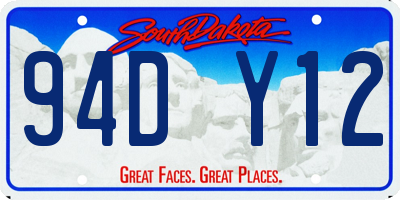 SD license plate 94DY12