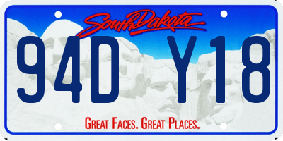 SD license plate 94DY18