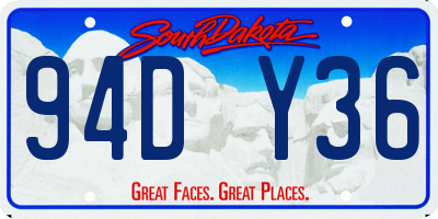 SD license plate 94DY36