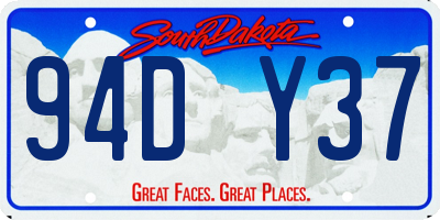 SD license plate 94DY37