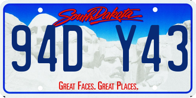 SD license plate 94DY43