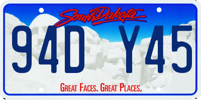 SD license plate 94DY45