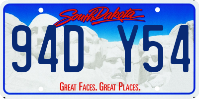 SD license plate 94DY54