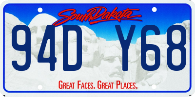 SD license plate 94DY68