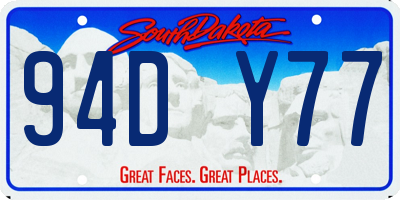 SD license plate 94DY77