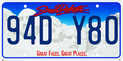 SD license plate 94DY80