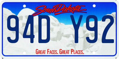 SD license plate 94DY92