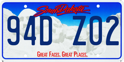 SD license plate 94DZ02