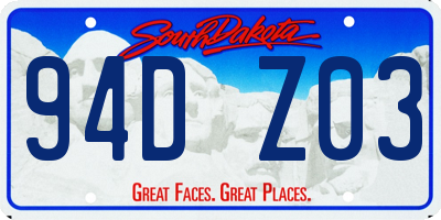 SD license plate 94DZ03