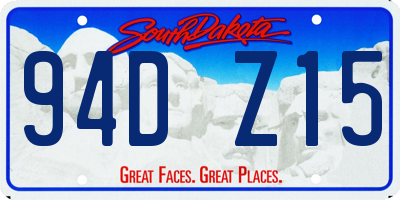 SD license plate 94DZ15