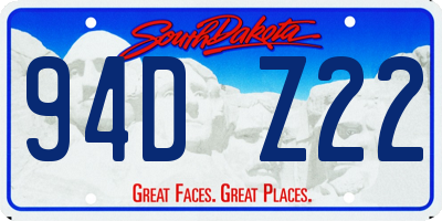 SD license plate 94DZ22