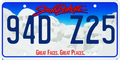 SD license plate 94DZ25