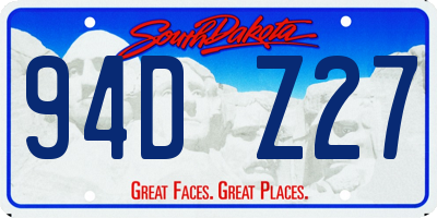 SD license plate 94DZ27