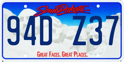 SD license plate 94DZ37
