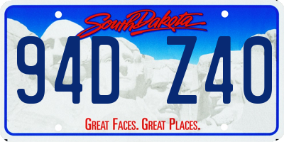 SD license plate 94DZ40