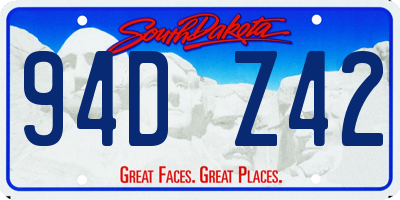 SD license plate 94DZ42