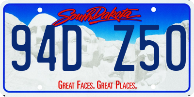 SD license plate 94DZ50