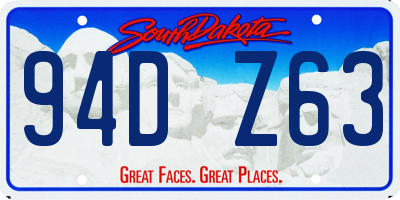 SD license plate 94DZ63
