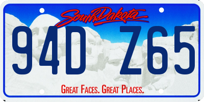SD license plate 94DZ65