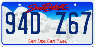 SD license plate 94DZ67