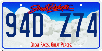 SD license plate 94DZ74