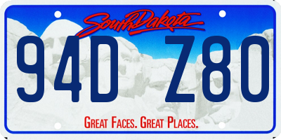 SD license plate 94DZ80