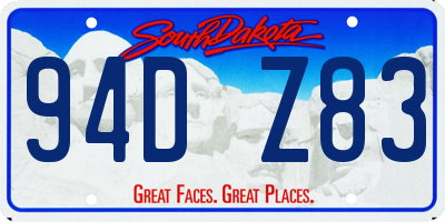 SD license plate 94DZ83