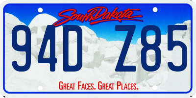 SD license plate 94DZ85