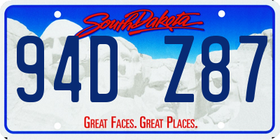 SD license plate 94DZ87