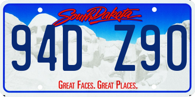 SD license plate 94DZ90