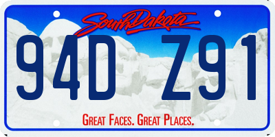 SD license plate 94DZ91