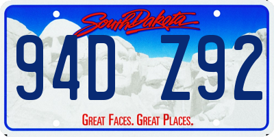 SD license plate 94DZ92