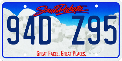 SD license plate 94DZ95