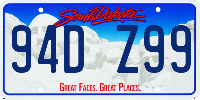 SD license plate 94DZ99