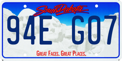 SD license plate 94EG07