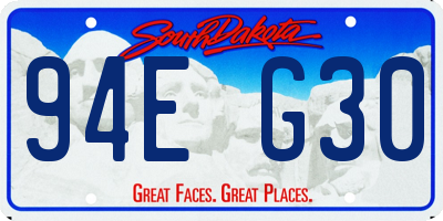 SD license plate 94EG30