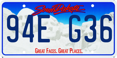 SD license plate 94EG36