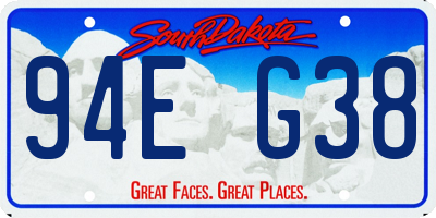 SD license plate 94EG38