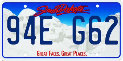 SD license plate 94EG62