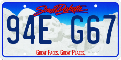 SD license plate 94EG67